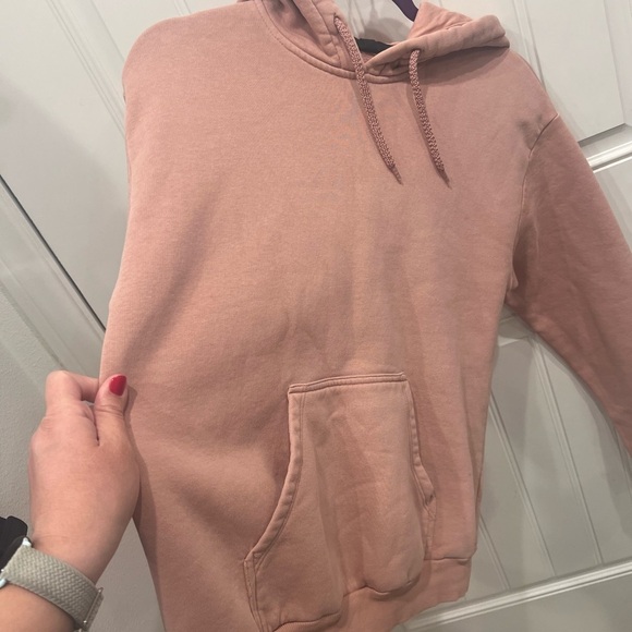 Topshop Pink Pullover Hoodie Relaxed Fit - Picture 3 of 10
